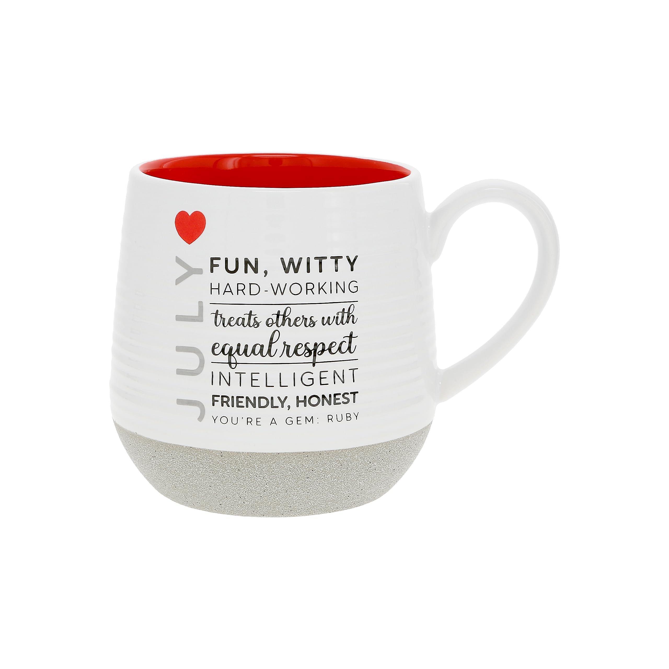 Pavilion Gift CompanyJuly 17 oz. Mug, Astrology gifts, Stoneware Ceramic Coffee Mug with Astrological Sign, Novelty Coffee Cup with Star Signs, Zodiac For Women and Men, Fun For Friends, Red