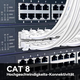 CAT8 LAN Cable 10 m High Speed Network Cable 40 Gbps Ethernet Cable