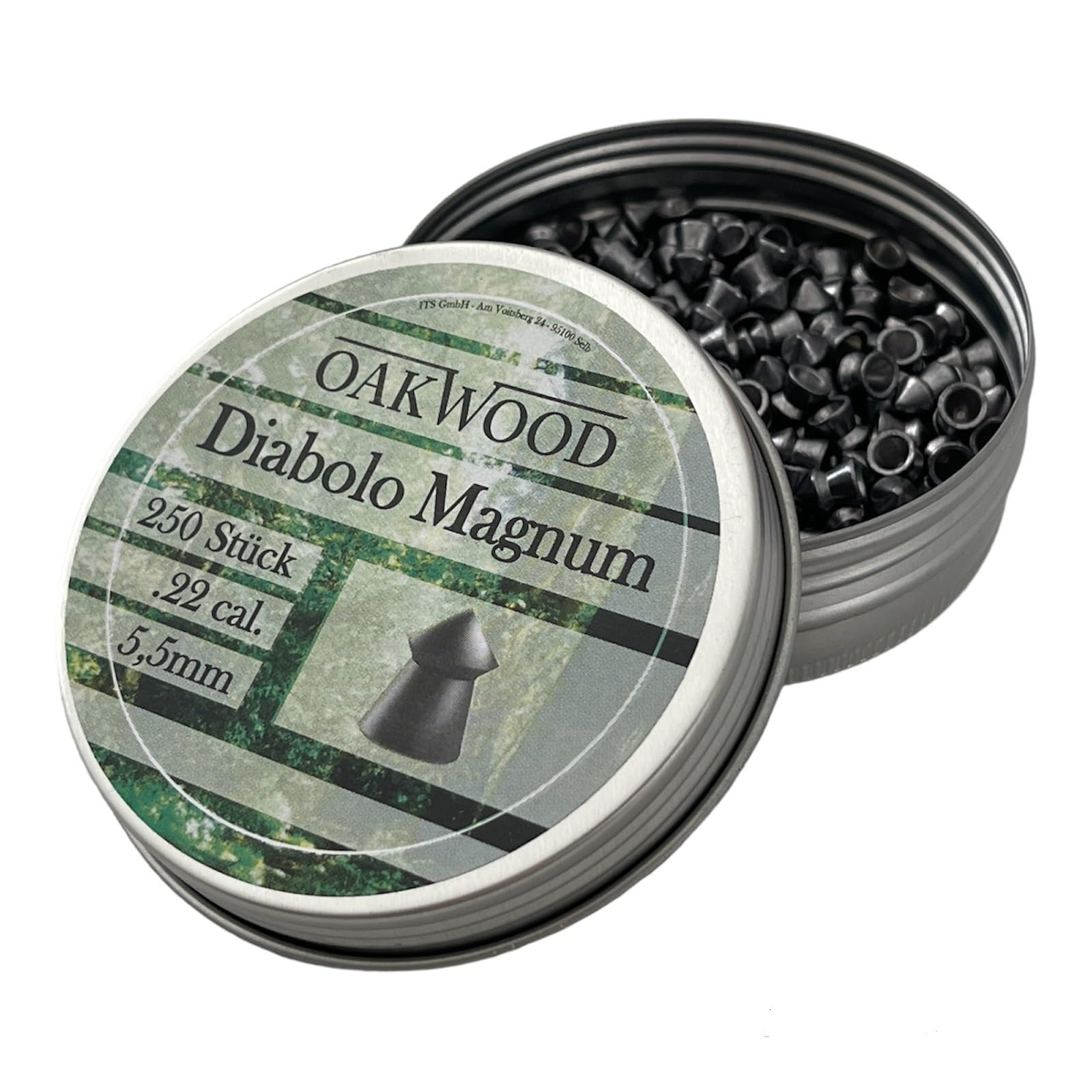 Oakwood DIABOLOS - Testa a punta, 5,5 mm, 22, 250 pezzi, per pistola ad aria compressa Magnum