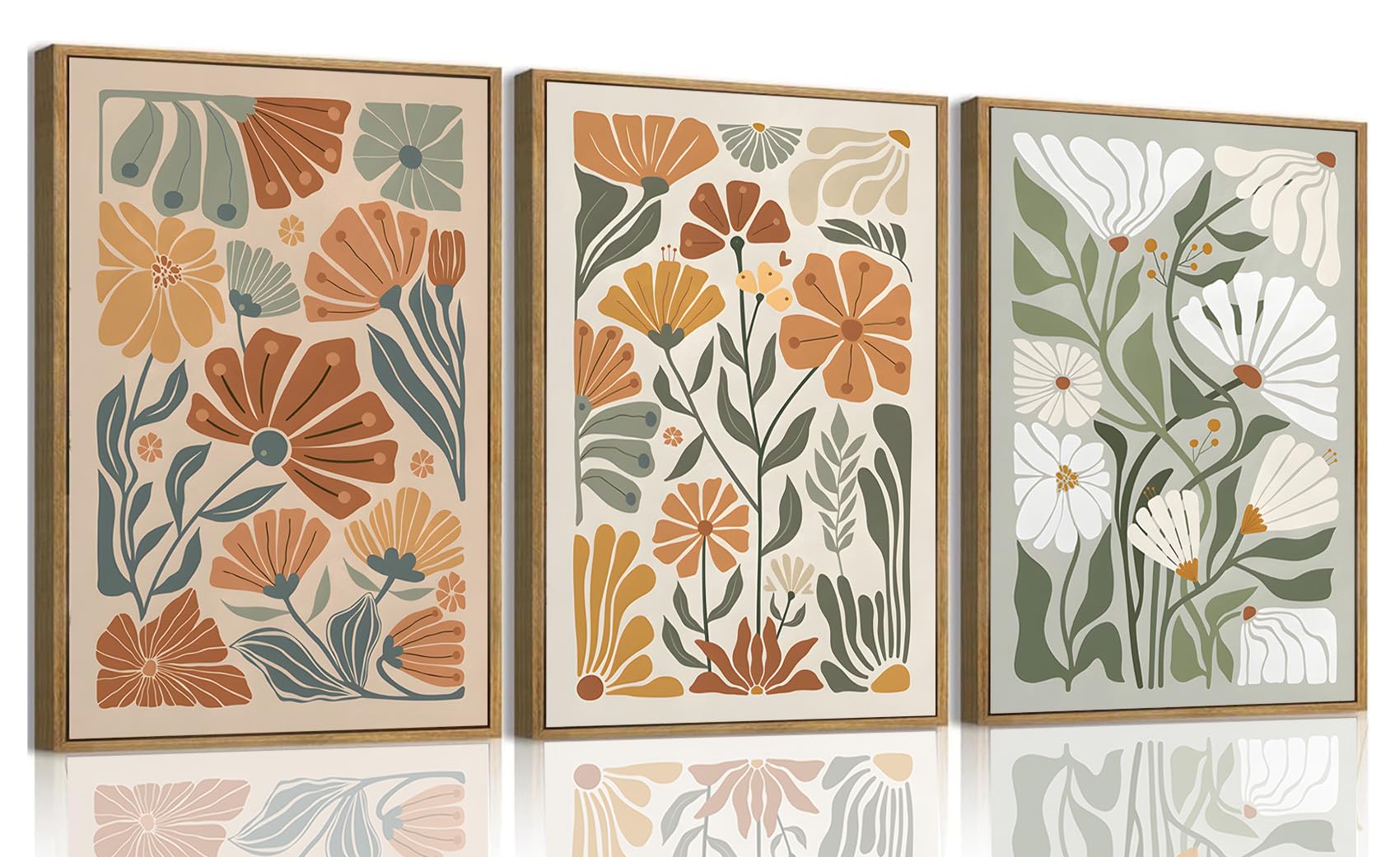Amazon.com: KISSFOX Framed Canvas Wall Art Abstract Floral