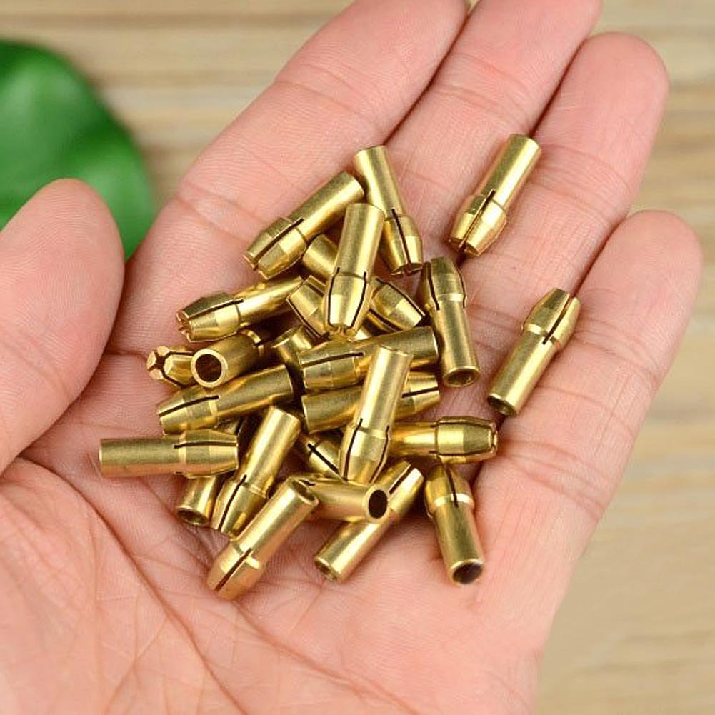 Ebilun Yellow Brass Collet Bit Set, 8Pcs Drill Chucks Collet For Rotary Tool, 1Mm, 1.6Mm, 2.3Mm, 3.2Mm