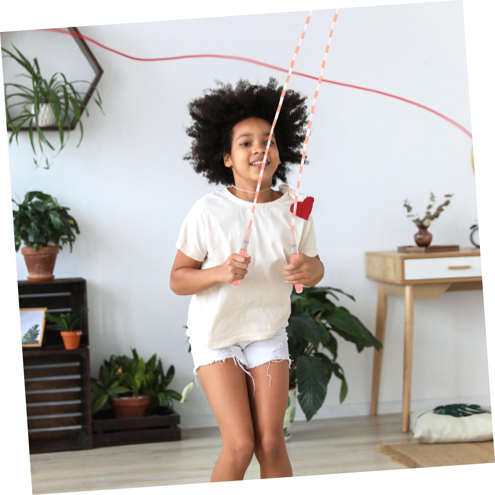 Kisangel Cuerda de Saltar de bambú sin Cable Saltando Cuerdas SOGA Beaded Jump Rope Jumping Rope cómoda Cuerda para Saltar Cuerda de Saltar con Cuentas Abdominales de Silicona