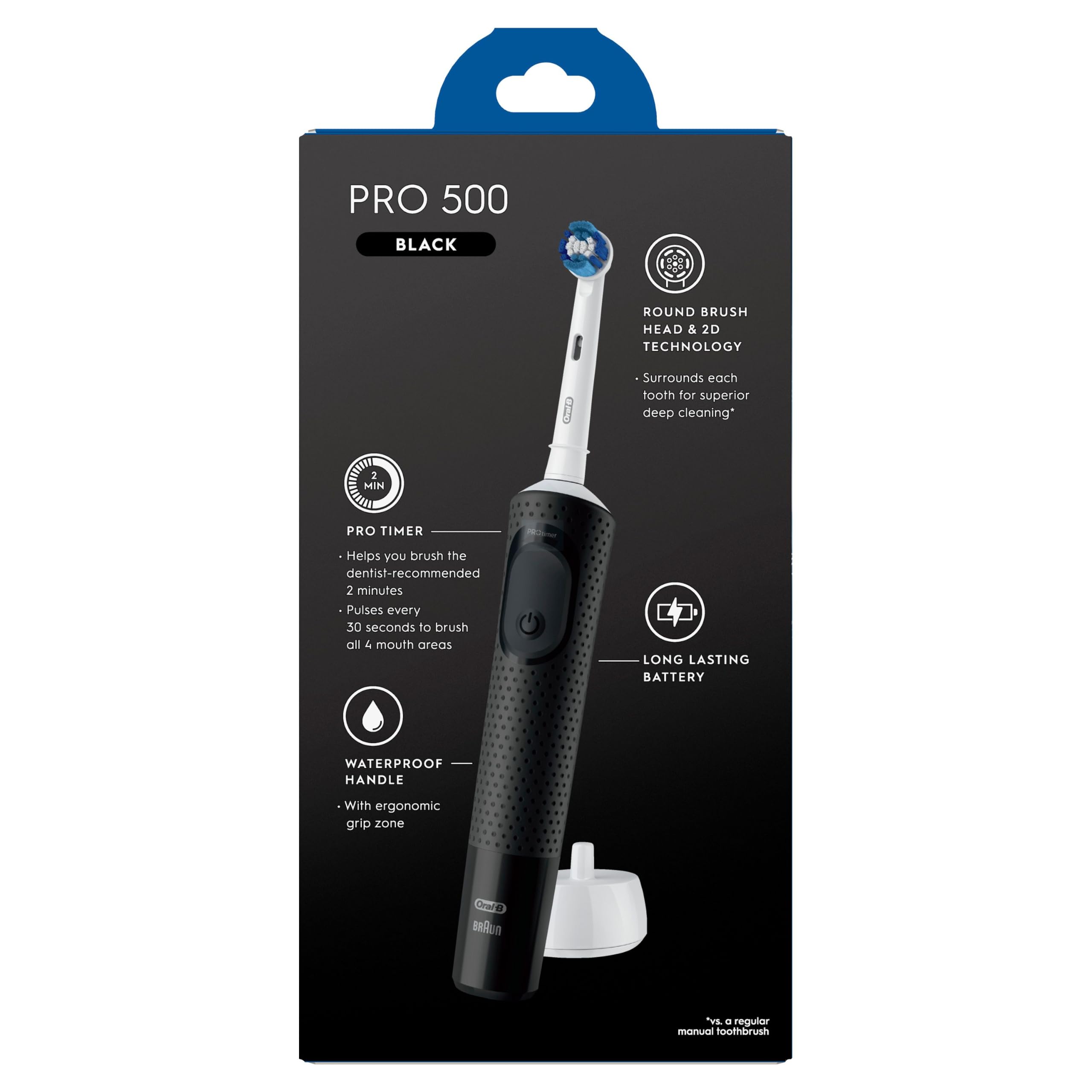Amazon.co.jp: オーラルB 電動歯ブラシ Pro 500 ブラシヘッド1本付き
