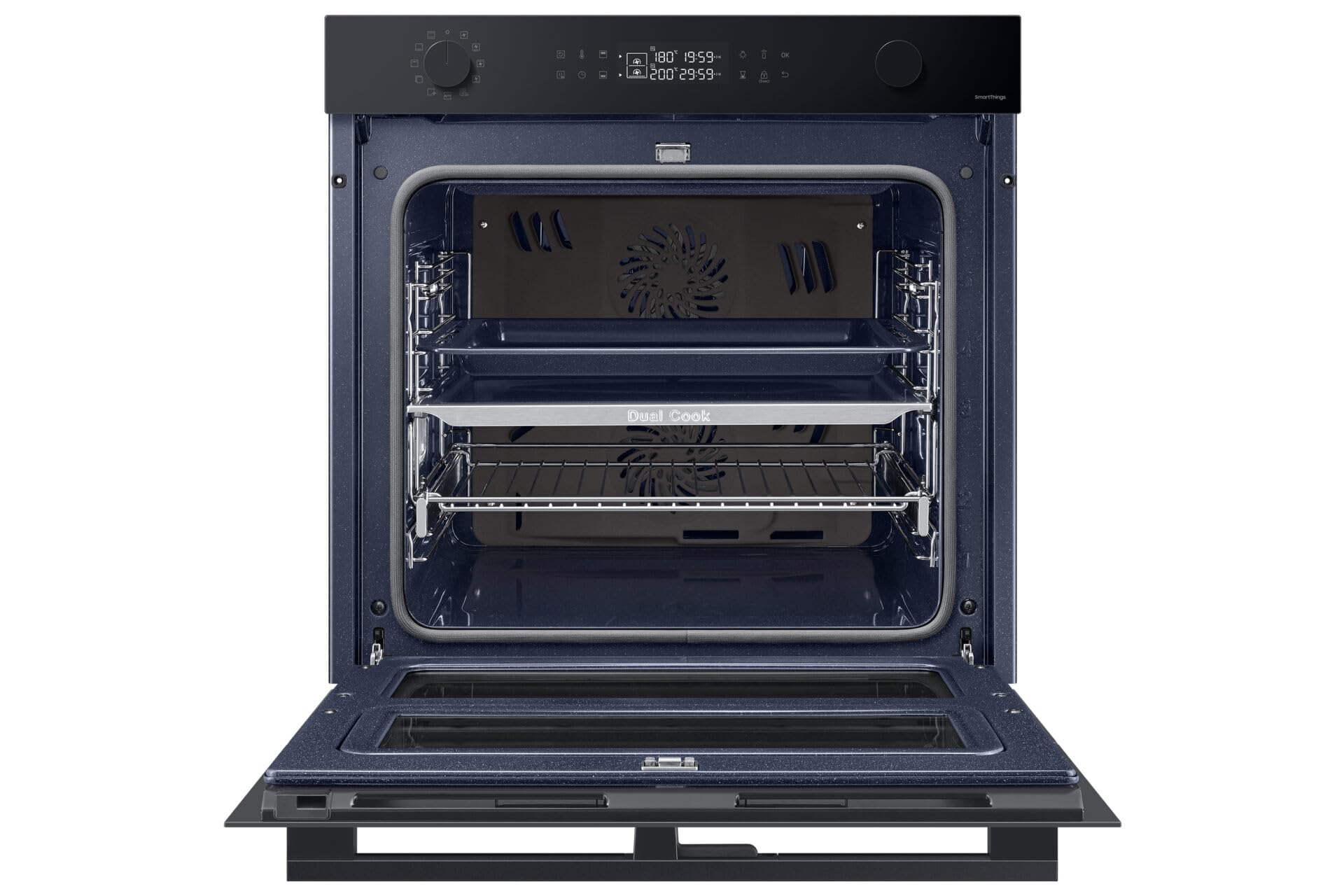Forno Samsung ad incasso NV7B4540VBK 60 cm 76 l dual cook flex serie 4 doppia porta vapore grill wifi display led nero classe a+