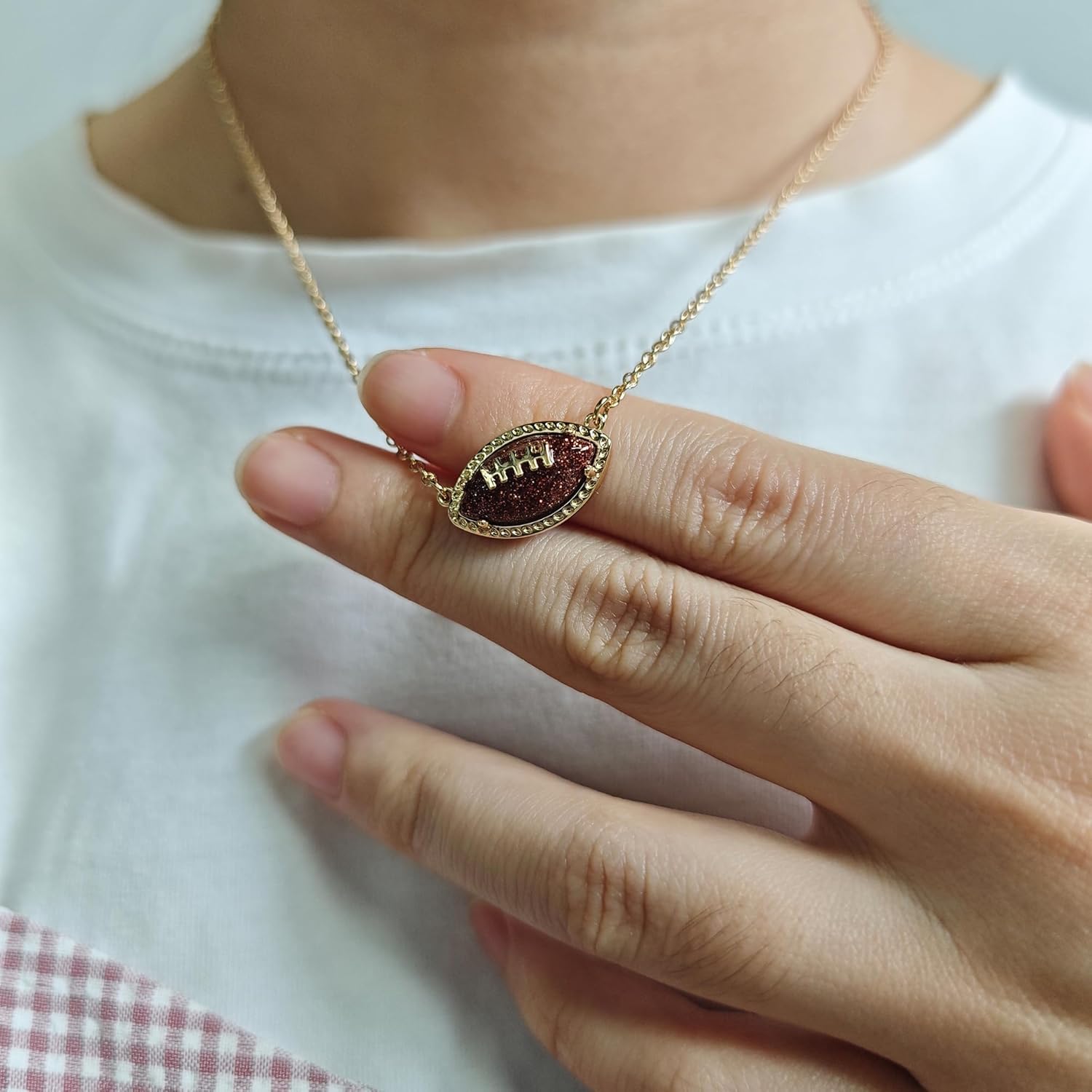 Football Necklace for Women Sports Game Day Necklace Sports Fan Necklaces Accessories - Image 3