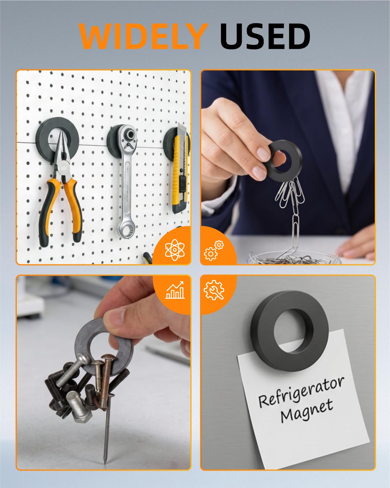 Anpro 2Pcs Ring Ceramic Magnets with Hole, 2.36" OD x 1.25" ID — Amazon image 2