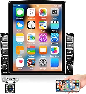 Rimoody Double Din Vertical Car Stereo with Bluetooth GPS Navigation, 9.7'' Touchscreen Car Radio with FM Radio WiFi iOS/Android Mirror Link USB Head Unit + Backup Camera