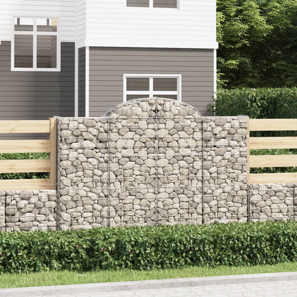 Kosze gabionowe 15 sztuk 200 x 50 x 140 / 160 cm ocynkowane żelazo, dźwiękochłonne dekoracyjne bariery ogrodowe ze wzmocnionymi haczykami, średnica drutu 3,5 mm
