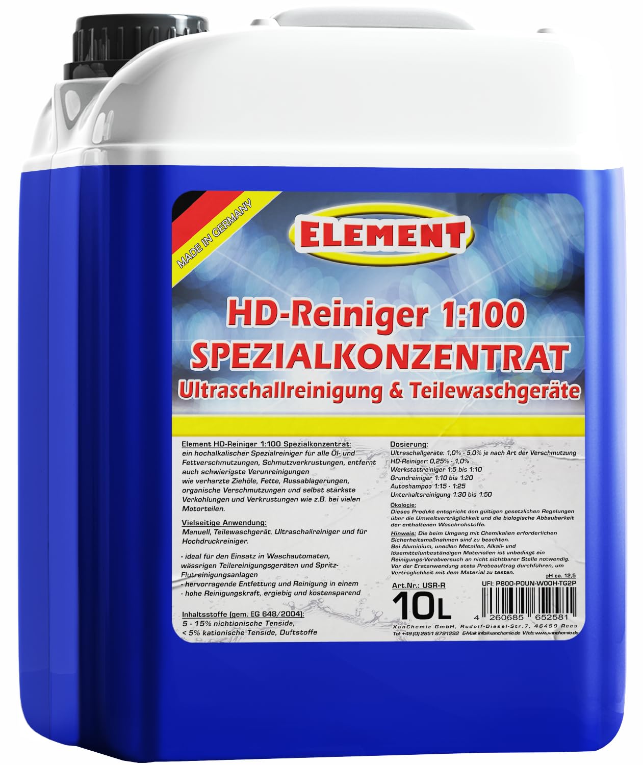 Ultraschallreiniger | Konzentrat 1:100 | Teilewaschreiniger | Entfetter | 10 Liter | Konzentrat zur Reinigung von Autoteilen | Vergaser, Zylinderköpfe, Injektoren, Einspritzdüsen und vielem mehr