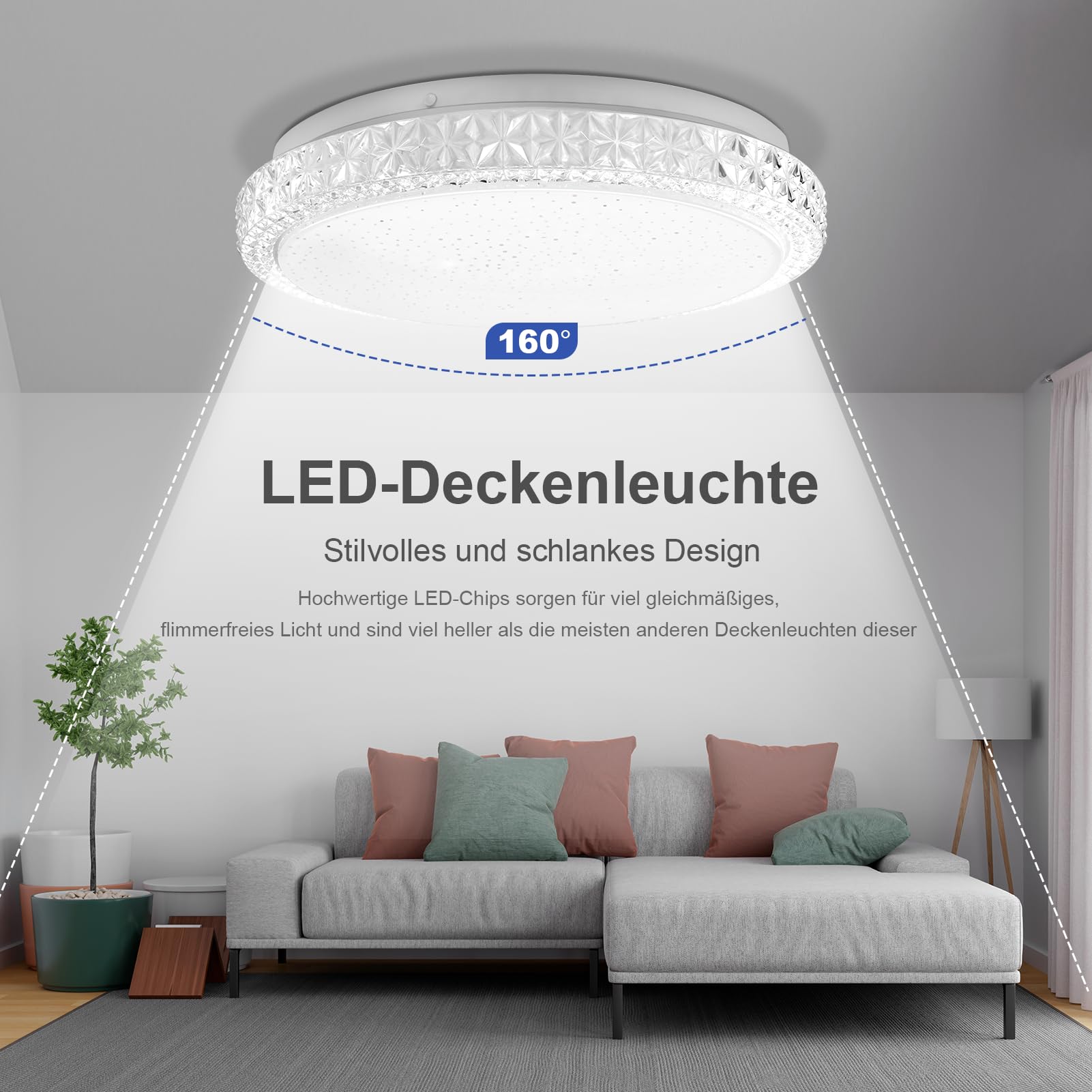 48W Plafon LED Techo,6500K Lampara Techo, Plafones para Techo Led Lampara Led Techo Dormitorio Cocina Pasillo Baño Sala
