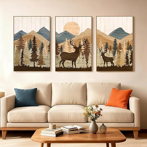 Miniatura 12 de Zessonic Arte de Pared de Boceto de Árbol Vintage Lienzo Botánico de Naturaleza Salvaje Juego de Arte de Árbol de Roble de 3 Piezas, Impresiones