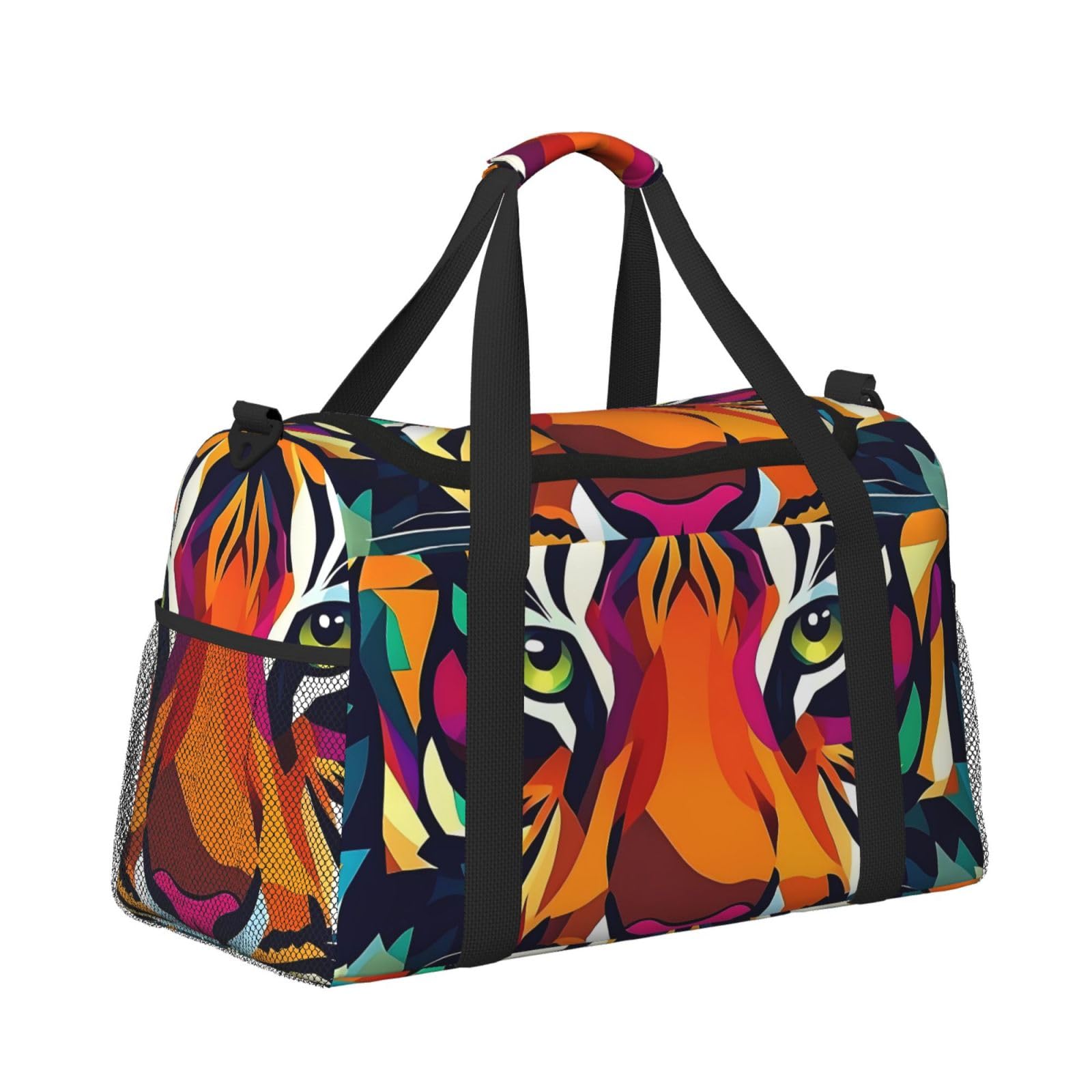 Moderne Tiger wasserdichte Reisetasche, kompakte Sporttasche, Fitnessstudio und Wochenend-Tragetasche für Damen und Herren