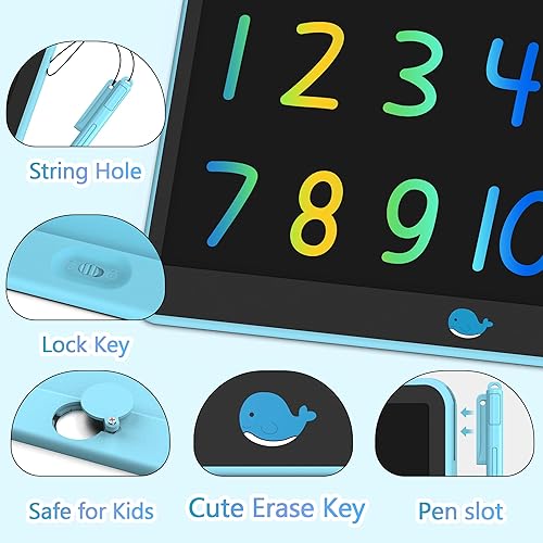 Miniatura 7 de Hockvill Tableta de escritura LCD para niños juguetes educativos para niñas de 3 4 5 6 7 años tabla de garabatos colorida de 10 pulgadas almohadilla