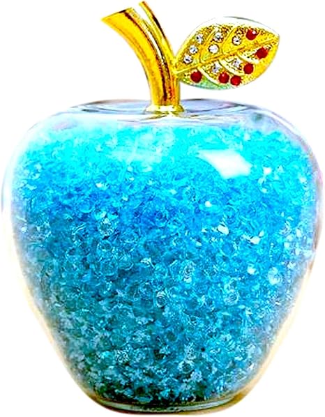 Amazon エム プロ M Pro 幸せ を 招く ７色 りんご 風水 グッズ 開運 インテリア 雑貨 林檎 オブジェ 幸福 リンゴ 置物 ゴールド クリスタル 金運 ブルー インテリア オンライン通販