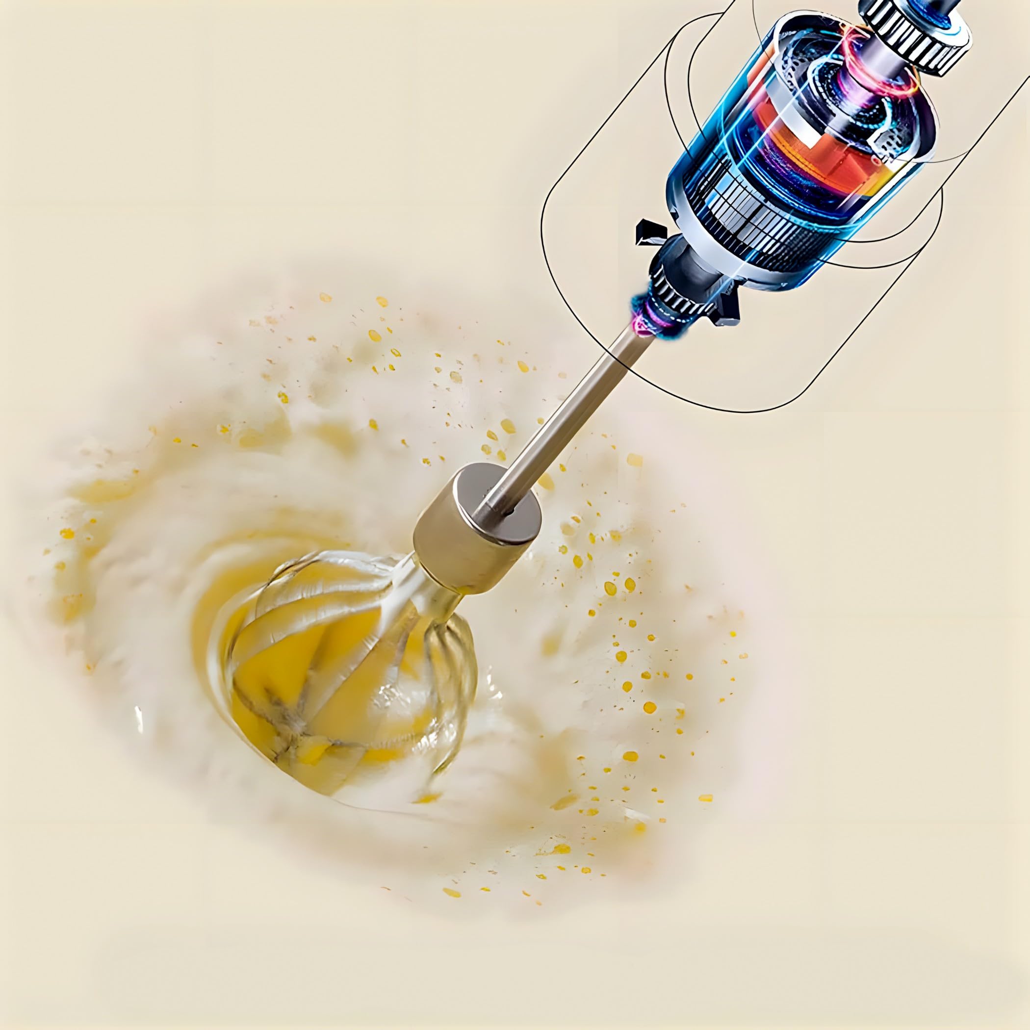 Retoo Set di frullatori a mano multifunzione, 1200 W, 15000 giri/min, turbo e 8 livelli di velocità, collo anti-spruzzi