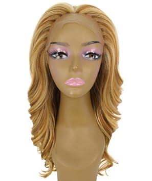 LUXLUXE Cleo Wavy Layered 21 in Long 4X4 Hand Tied Lace Front Wig, Heat Resistant Fibers, BLT-0106