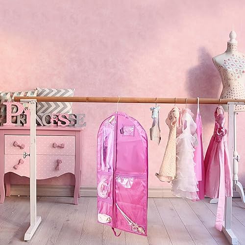 Miniatura 8 de Paquete de 2 bolsas de ropa para almacenamiento de viajes, bolsa de disfraces de baile, bolsa de ropa para bailarines, bolsas de ropa para niñas y