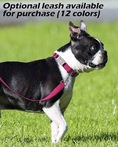 Miniatura 2 de TagME Collar de perro personalizado con placa de nombre, collar de perro de nailon reflectante personalizado, acolchado de neopreno suave, 12