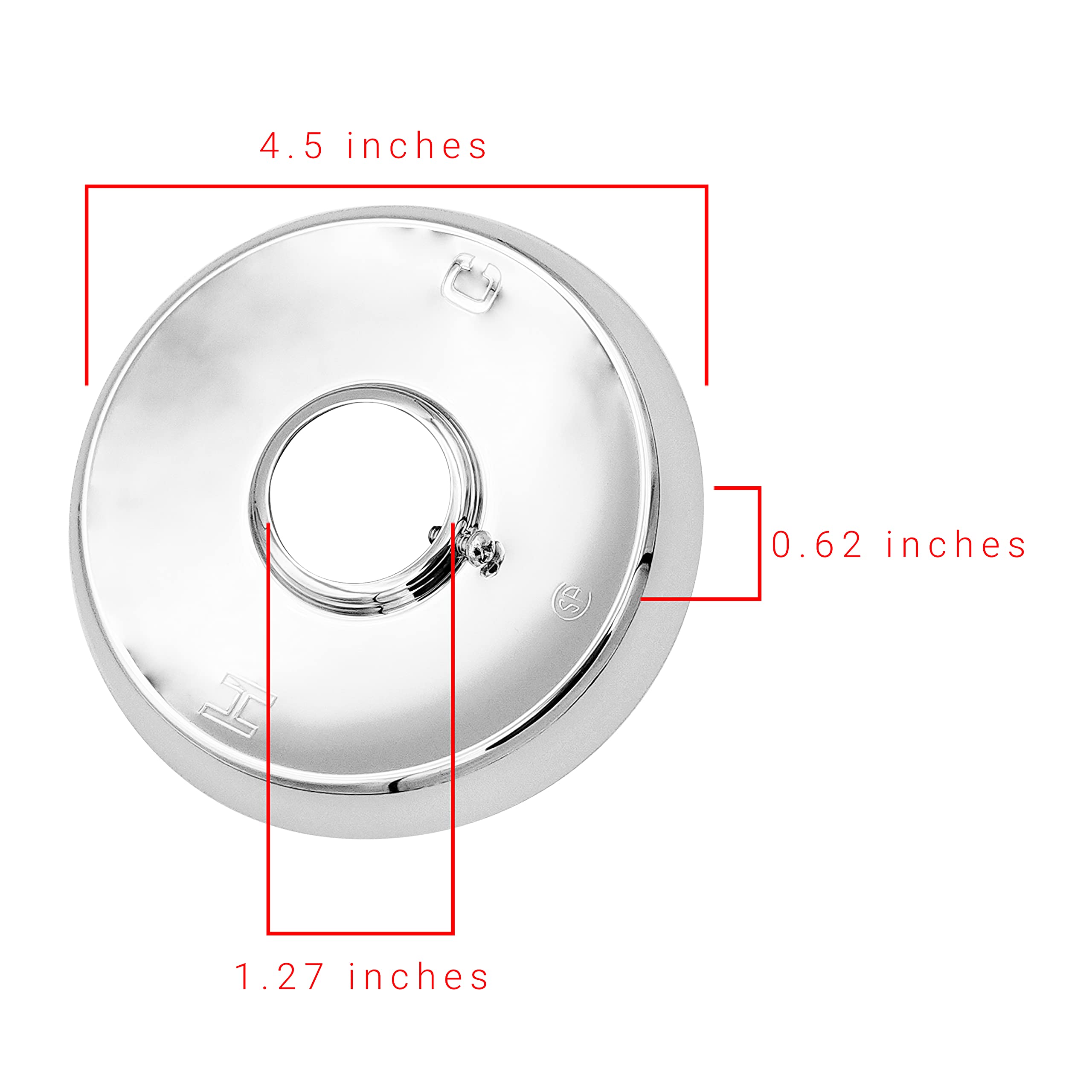 Uxcell 4pcs Shower Arm Flange 70mm/2.8" OD Escutcheon Plate Stainless Steel Round Plumbing Cover Plates For 21mm/0.8" Dia Water Pipe Faucet Decoration Accessories, Black - View #10