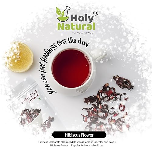 Miniatura 2 de Flor de hibisco natural sagrada de 200 gm, también llamada flor de hibisco sabdariffa, flor seca y comestible, flor de hibisco, sin OMG, sin gluten,