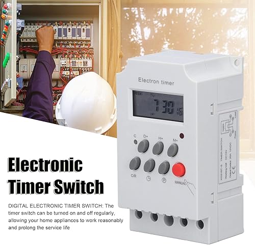 Miniatura 8 de Carril DIN Interruptor Temporizador Electrónico Temporizador Electrónico LCD Microordenador Electrón Controlador Inteligente KG316TII (AC 220V)