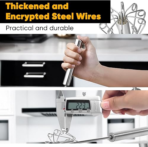 Miniatura 5 de Newness Batidor de huevo batidora de mano de acero inoxidable para el hogar herramienta versátil para batidor de huevos espumador de leche agitador