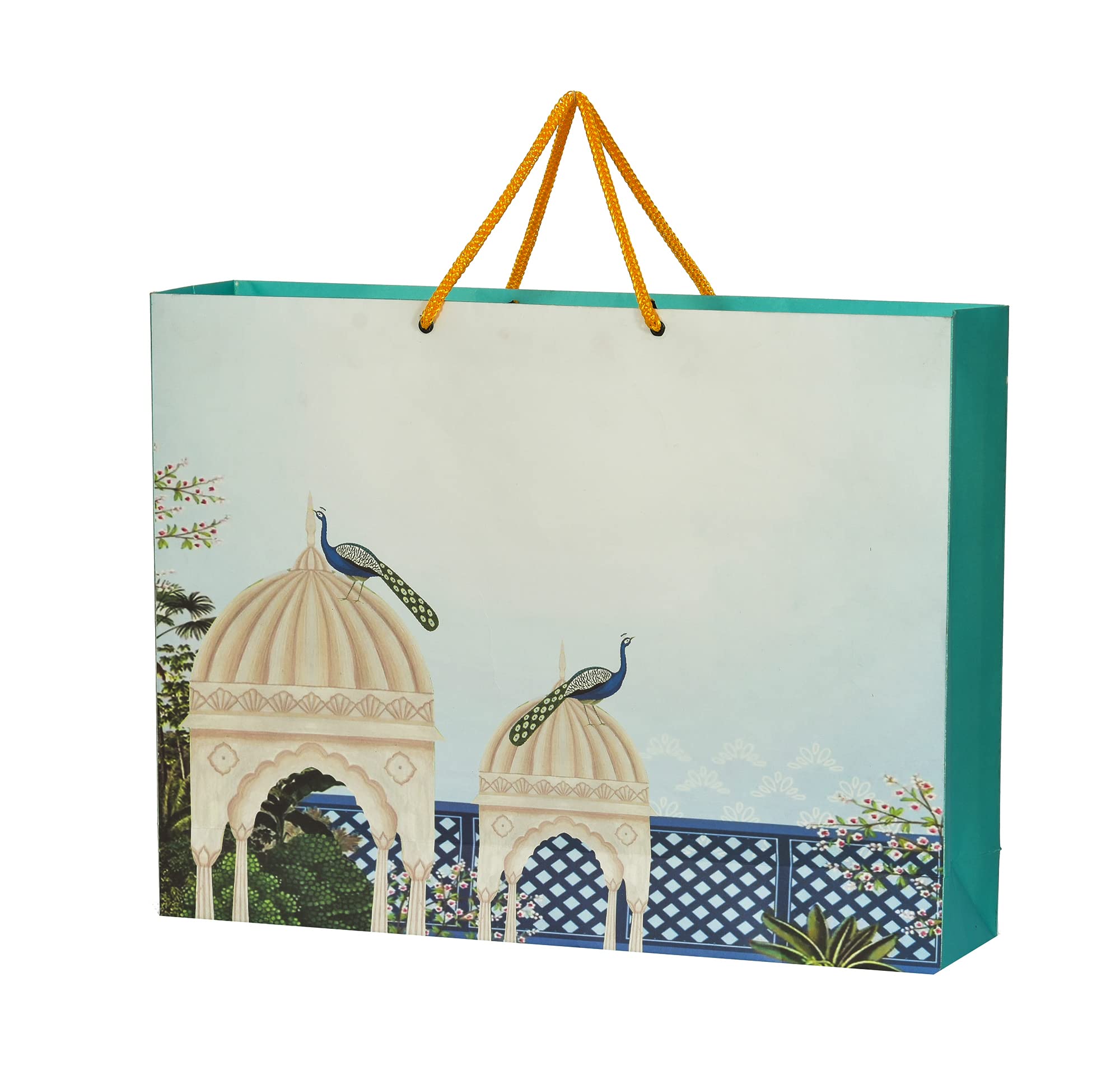 PPJ ® - WEDDING PEACOCK MAHAL (BLUE) (10 Pcs.) (WEDDING) PAPER CARRY BAG, 17 Inch X 13 Inch X 4 Inch for DIWALI/WEDDING/FUNCTION/BIRTHDAY/RETURN GIFTS/CHRISTMAS (Pack of 10) (B0BVBCMY4H) Amazon Price History, Amazon Price Tracker