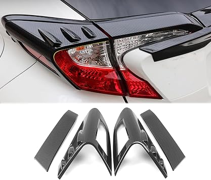 Carbon Fiber Color Rear Tail Light Cover Trim for Toyota C-HR CHR 2018 2019 2020 2021 2022 Taillight Car Accessories 4PCS/Set ABS Not for Hybrid or Sport Model