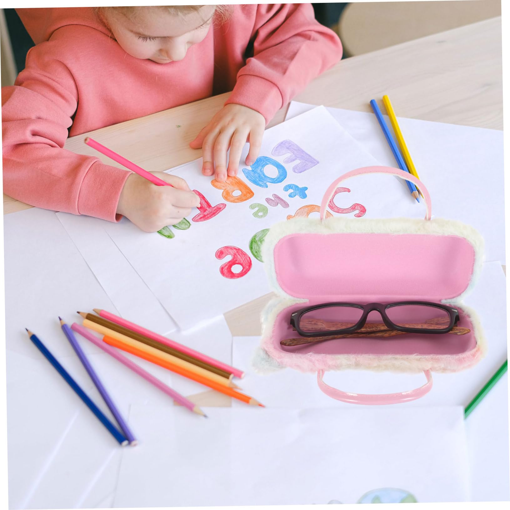 5stücke Plüsch Brillenetui Bärenform Kinderfreundlicher Eyeglasses Farbenfrohe Aufbewahrung Für Sonnenbrillen Und Brillen Für Mädchen Und Jungen Tragbar Und Praktisch