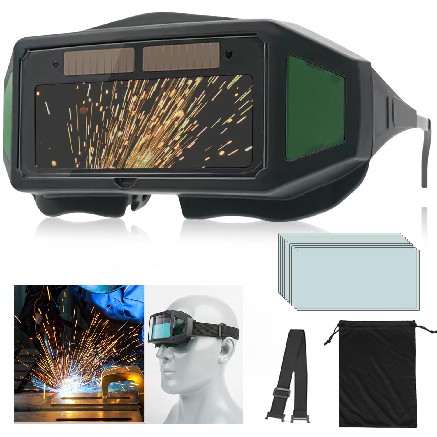 【age様】溶接メガネ 10個セット 自動遮光 溶接面 軽量 ソーラー age様】溶接メガネ 10個セット 自動遮光 溶接面 軽量 ソーラー age様】溶接