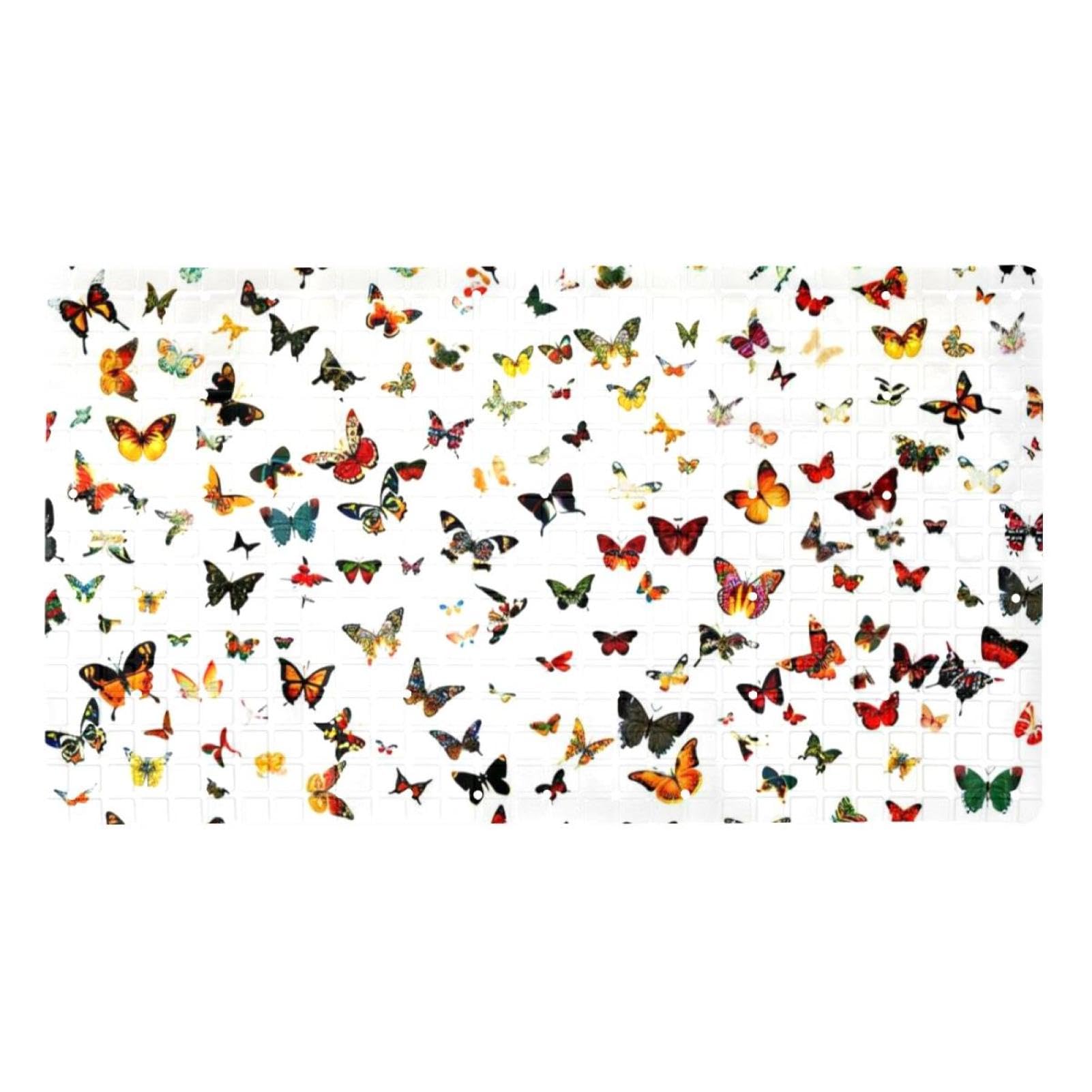 Tapis de sécurité pour baignoire 38,4x68,1 cm motif papillons art