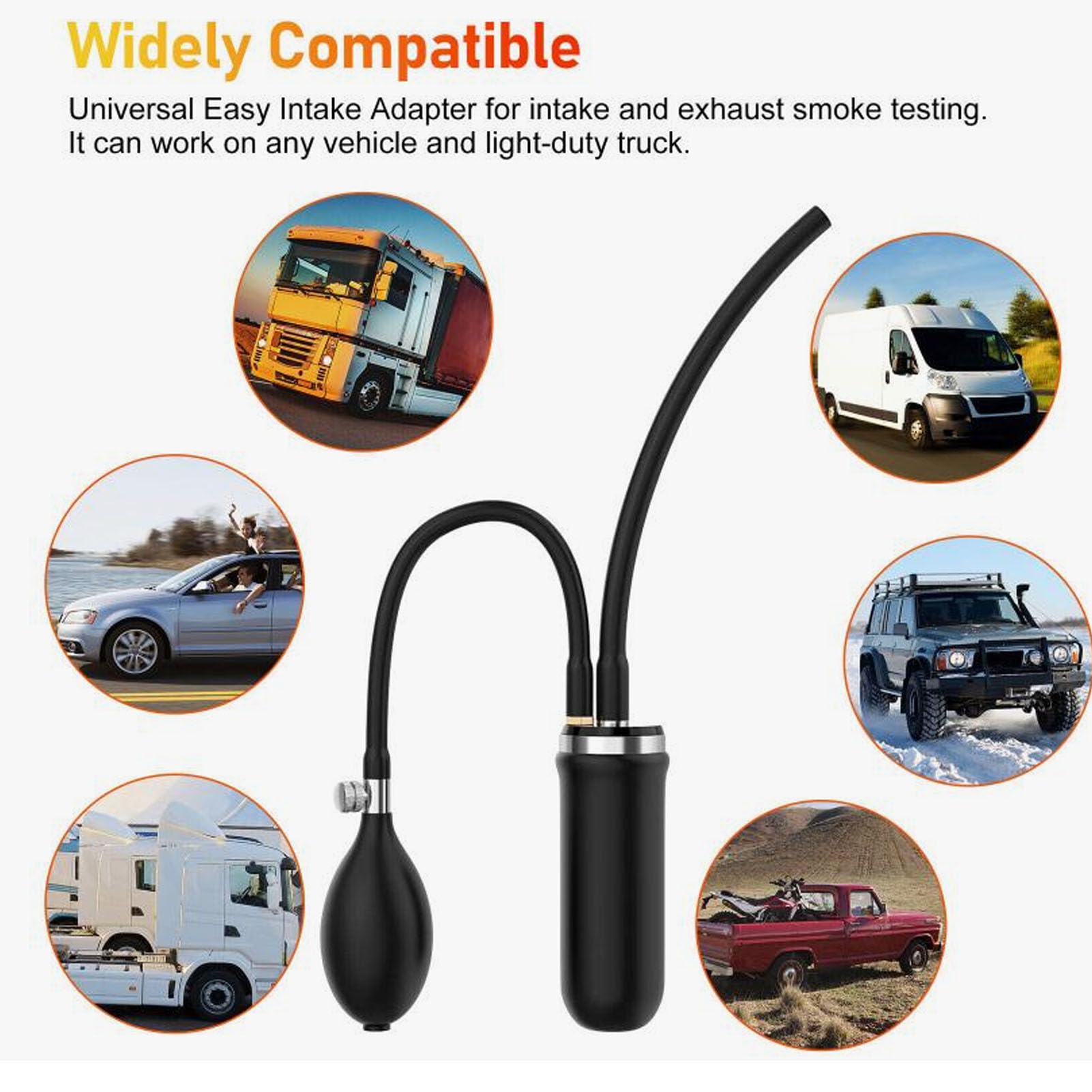 Tbest Vescica di Aspirazione per Macchina del Fumo Automobilistica Vescica per Prove di Fumo Gonfiabile in Silicone per Rilevamento Perdite di Carburante con Ampia