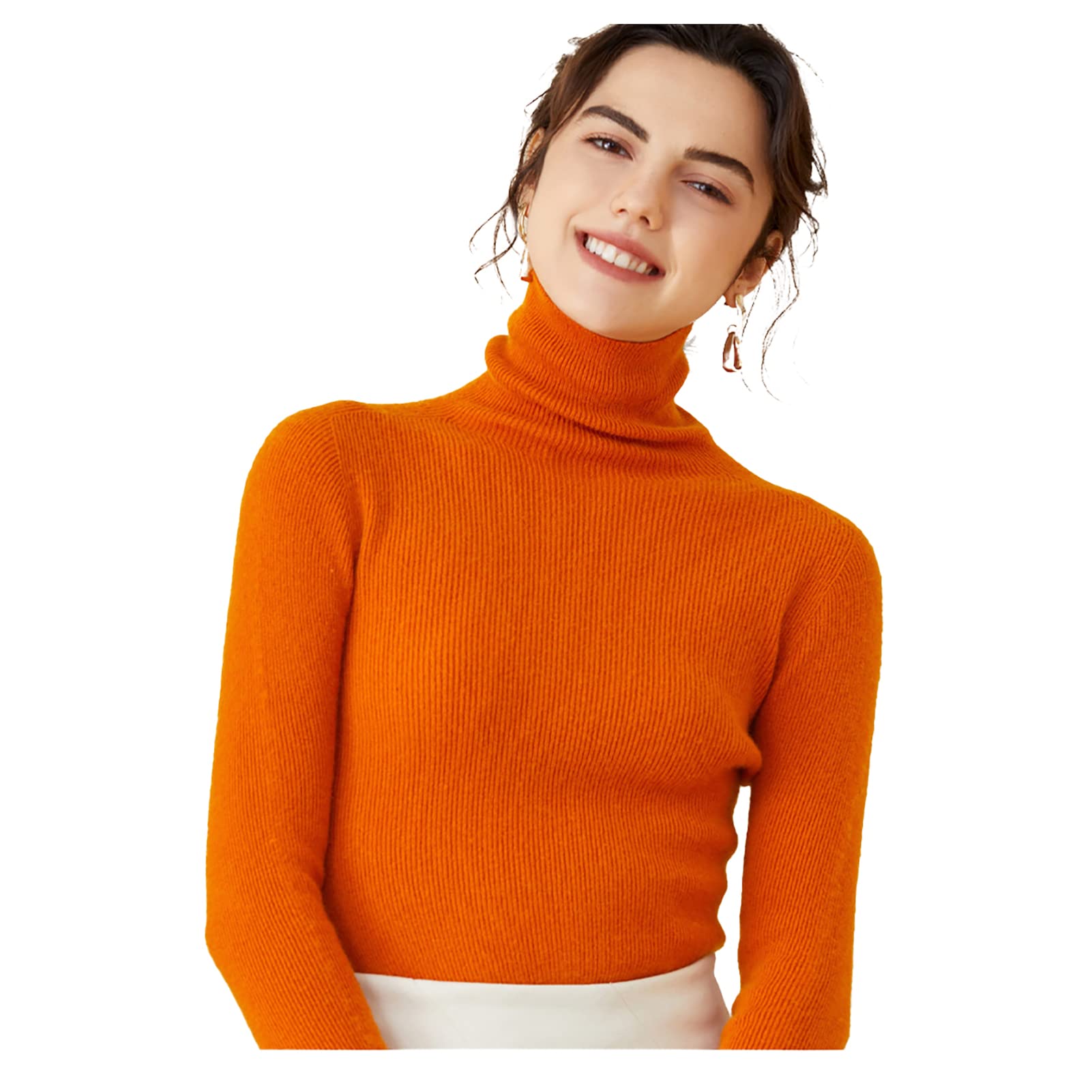 Amazon.co.jp: 女性のタートルネックセーター、100％カシミアニット
