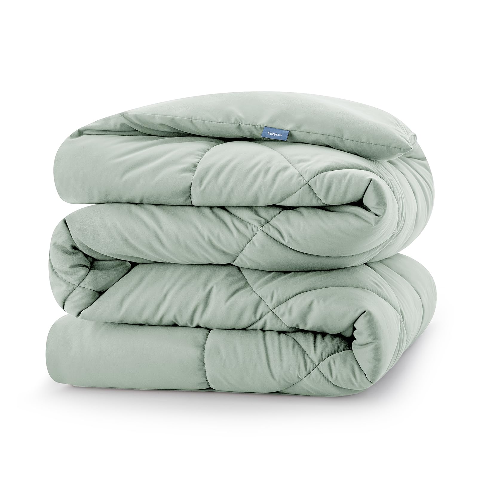 CozyLux Edredón Cama 150 Entretiempo, Relleno Nórdico 220x240 cm de Fibra 300 gr/m², Edredon Nordico Matrimonio Cama 135/150, Ligero, Suave, Transpirable para Otoño e Invierno, 240x220 cm (Verde)