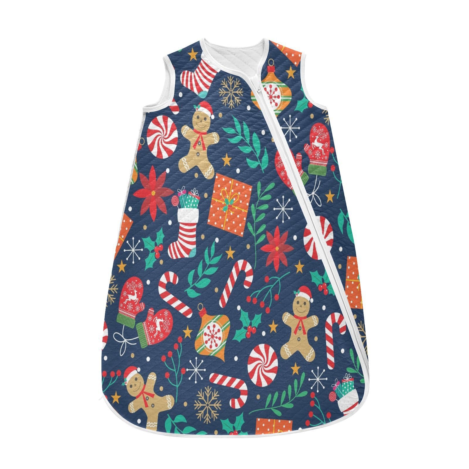Kigai Christmas Gingerbread Baby Sleep Sack Wearable Blanket Sleeping Bag 2-Way Zipper Soft Swaddle Transition Sack