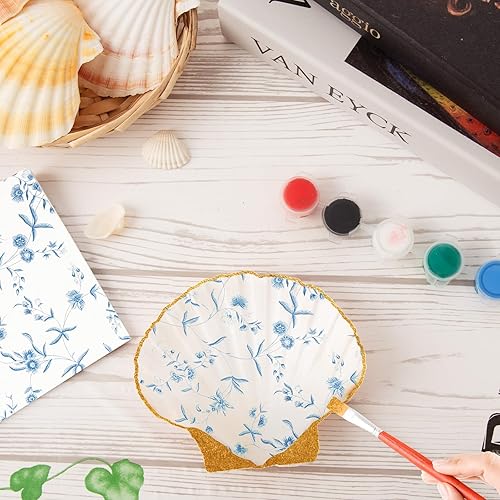 Miniatura 3 de 6 conchas de vieira de 4 a 4.5 pulgadas, conchas marinas naturales amarillas y rosas hawaianas para hornear, manualidades, relleno de jarrón y