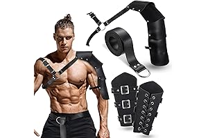4 Pcs Halloween Faux Leather Costume Kit with Single Shoulder Armor Arm Guards Belt