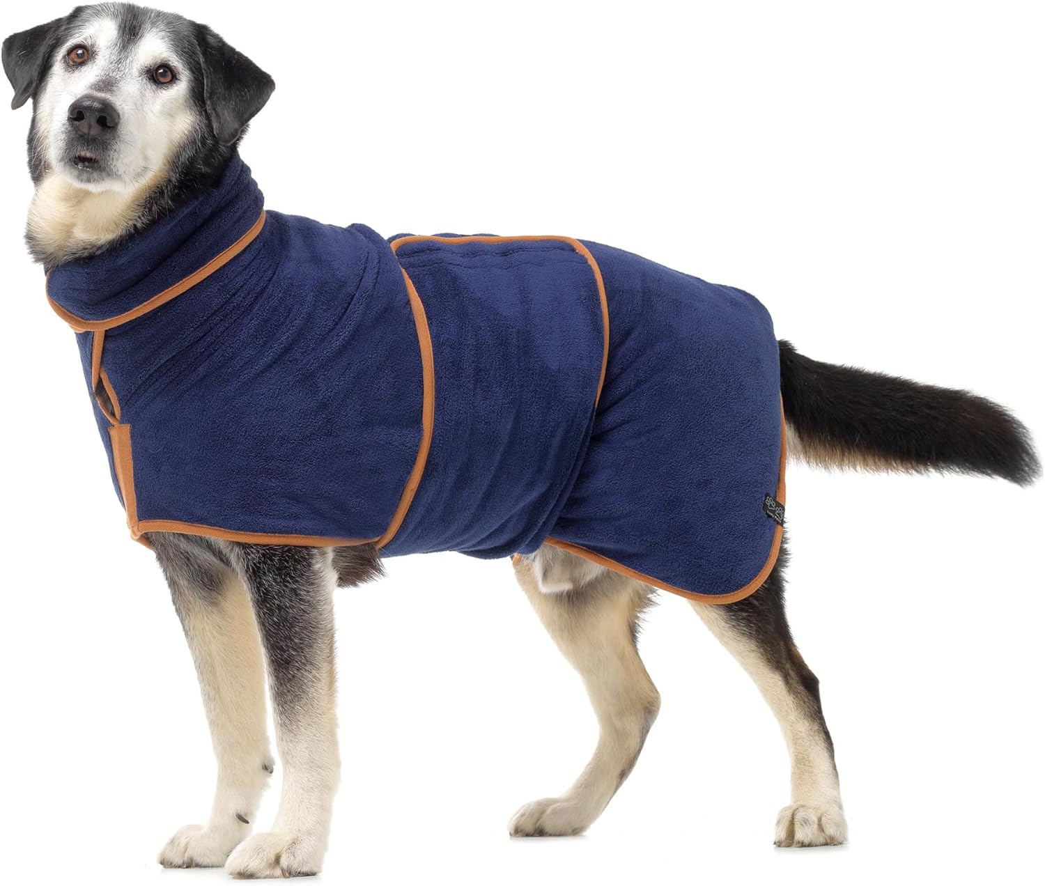 Lucky Pooch® Dog Robe - Luxurious Dog Bathrobe - Ultra Absorbent Dries Your Dogs in Minutes! Double-Layer, Super Soft Towel and Bath Robe All in One (XL, French Navy)