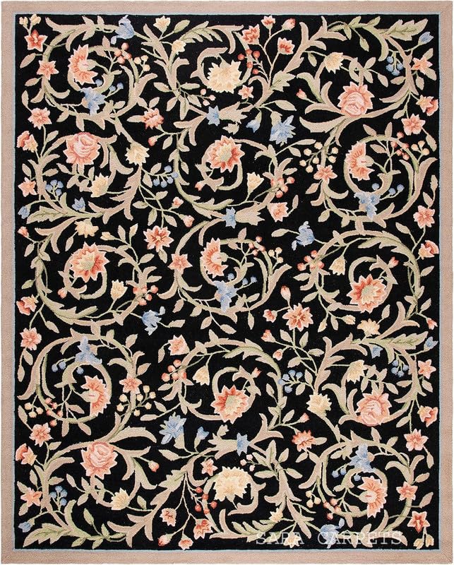 Image of Modern Abstract Hand Tufted Wool Floor Carpet for Home decore Living Room|Home and Bedroom & Hall 5x7 feet (150 x 210cm) Black H6