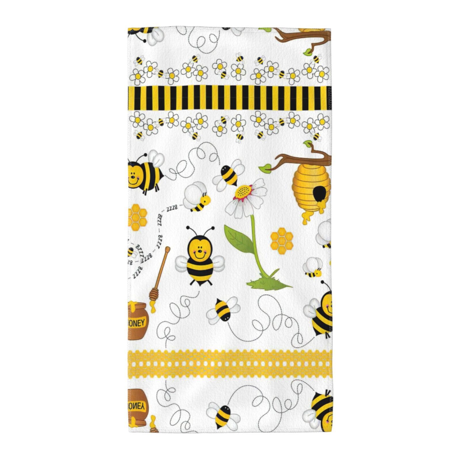 WYCZHY Bee Printed Quick Dry Beach Towel For Camping Travel Vacation