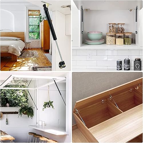 Miniatura 4 de Paquete de 2 soportes de gas de 100N22.5 libras, puntales de gas de 10 pulgadas para gabinetes, tapa pesada, resorte de gas para soporte de