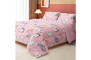 Datura Home Pink Cat Comforter Set Twin