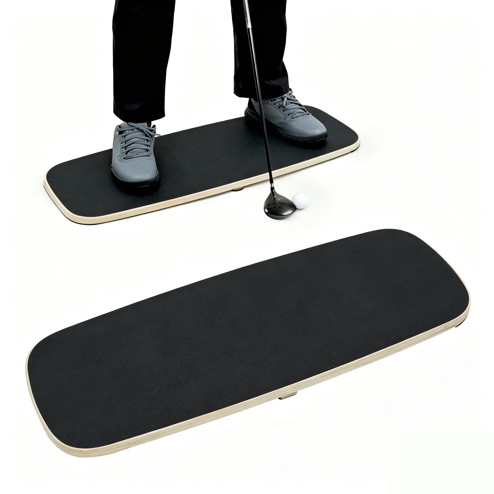 uyoyous Golf-Schwungdruckbrett Holz für Anfänger Golf Balance Board 73×28×2 cm Golf Swing Action Haltungskorrektur Tragkraft 150 KG Golf Simulator Druckplatte Für Golfschwungtrainer