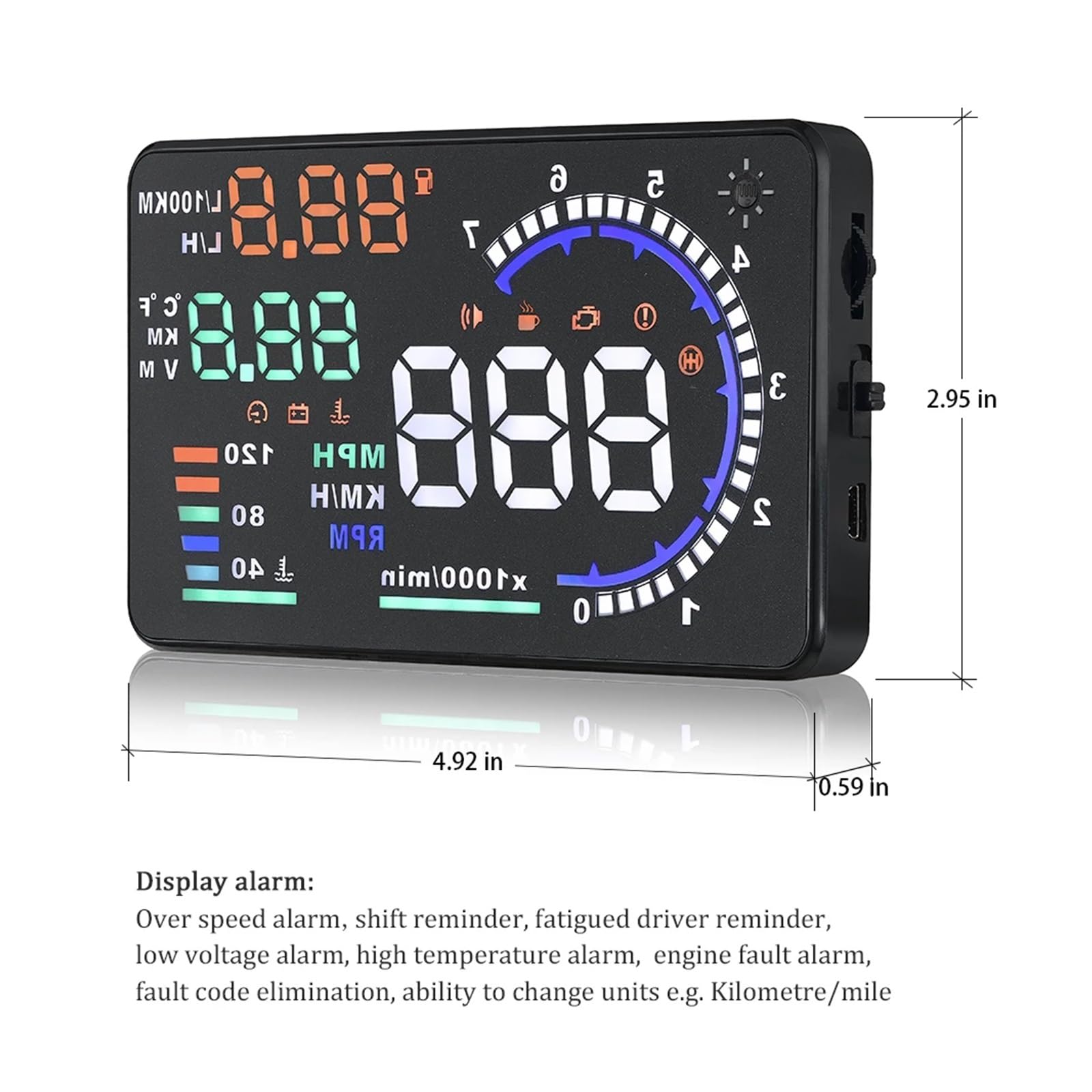 Proyector De Velocidad Del Parabrisas De La Pantalla Frontal Del Coche OBD2 HUD