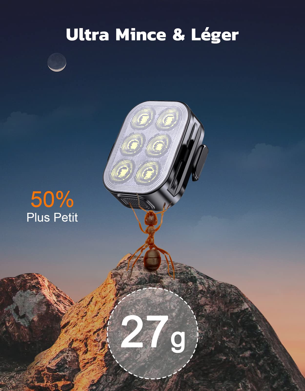 Glangeh Lumiere Velo Avant et Arriere, 4 + 6 Modes Lampe Velo Ultra Slim USB Rechargeable avec Charge Rapide de 1,5H, Étanche IP65, LED Puissante pour Cyclisme Nocturne, Eclairage Moto pour VTT, VTC