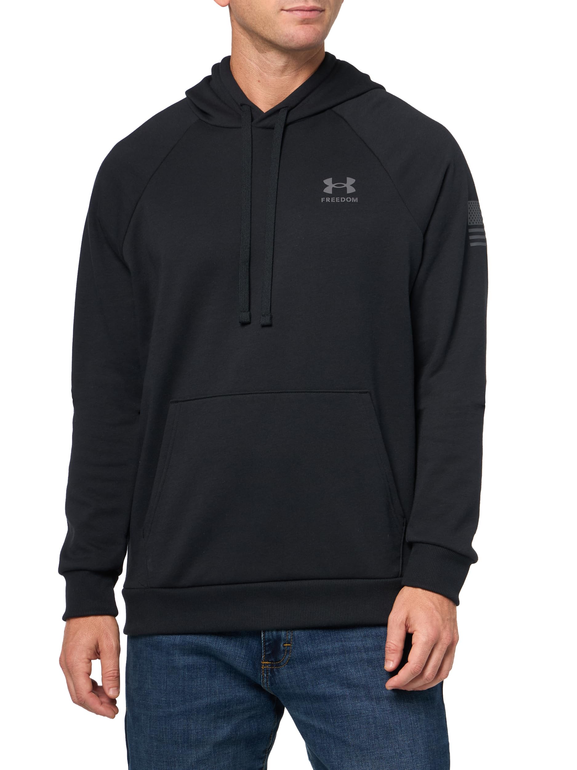 Under Armour Men's (001) Black / / Castlerock Underarmour'sfreedomflaghoodiehoodedsweatshirt, ,L