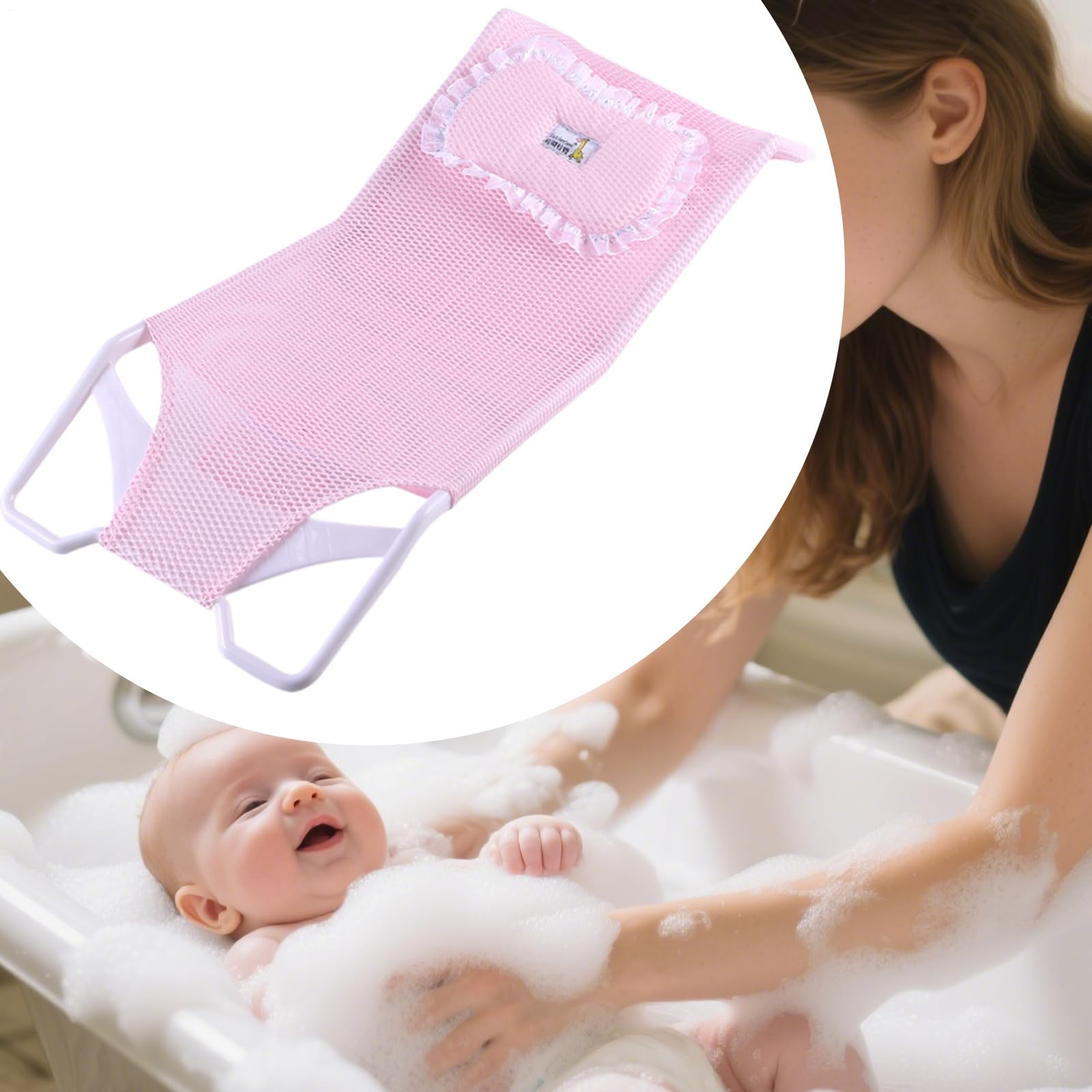 Soporte de Baño de Malla para Bebés Cama de Ducha de Malla Antideslizante | Red de Baño para Niños para Niñas, Padres Primerizos, Hogar, Bañera Interior y Ducha