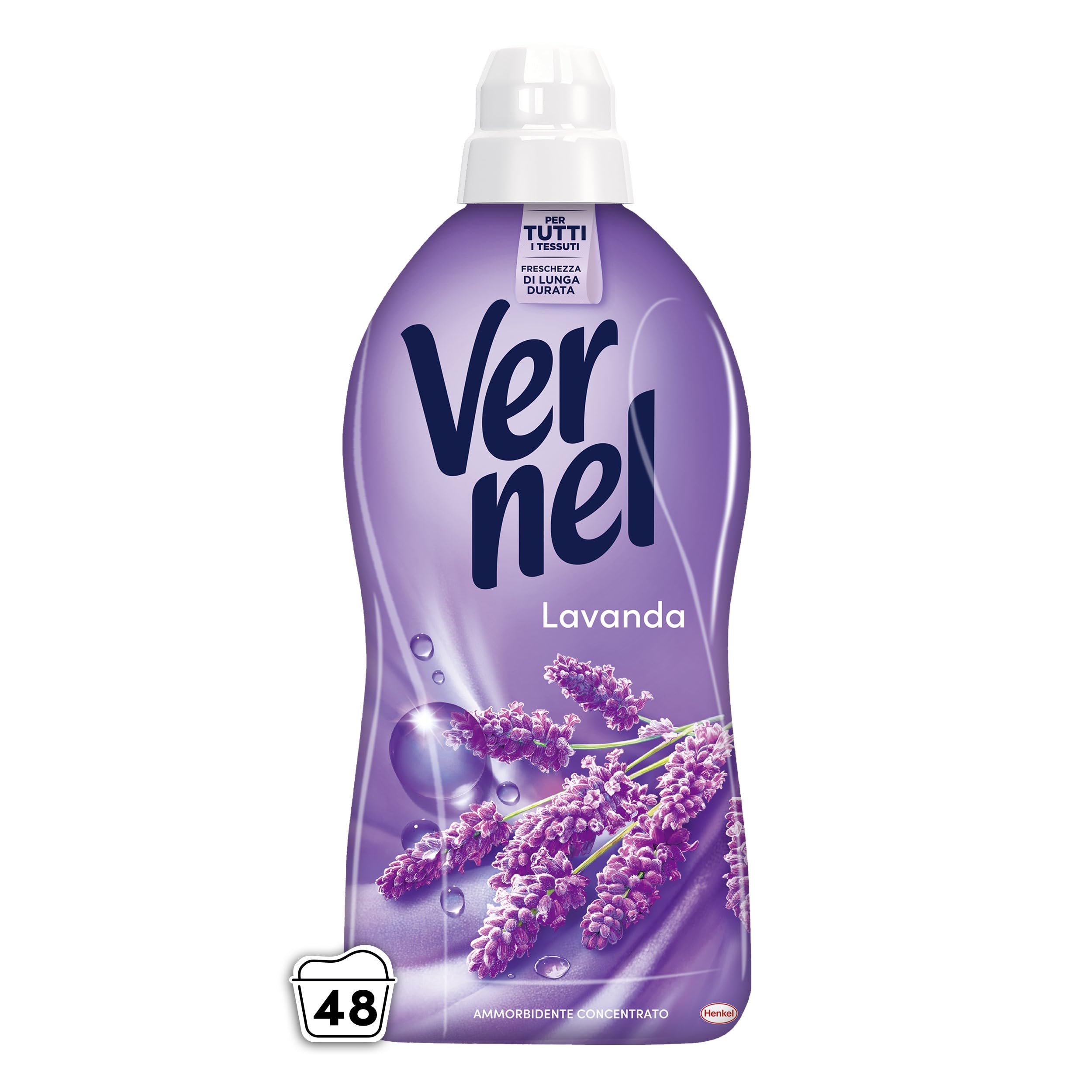 Ammorbidente Concentrato Vernel Lavanda (10 x 48 lavaggi), Ammorbidente Concentrato per Tutti i Tessuti, Morbidezza Irresistibile e Freschezza di Lunga Durata