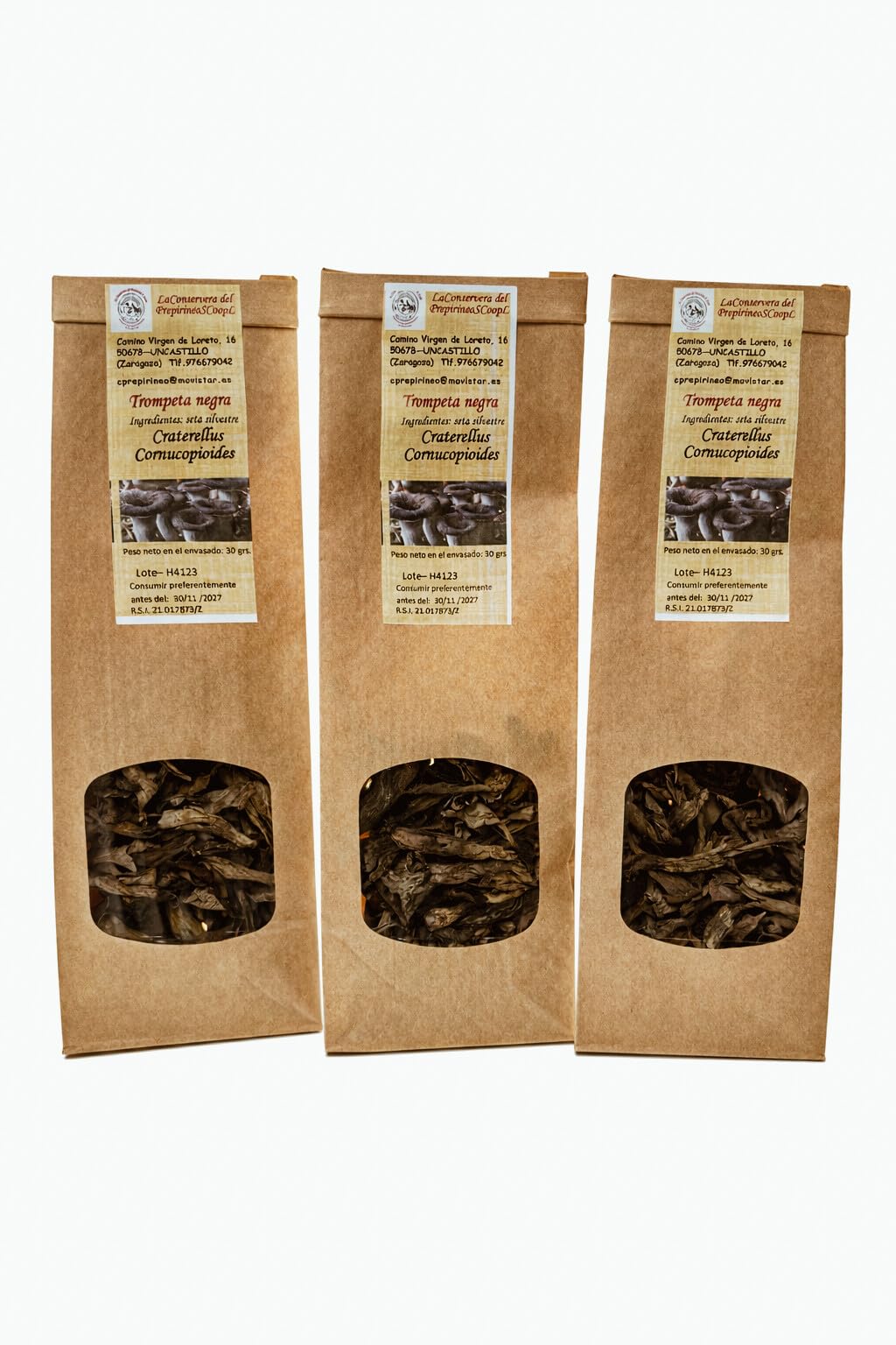 Trompeta de los Muertos Deshidratada (90g)Setas silvestres deshidratado Naturales. Trompeta Negra Calidad Gourmet
