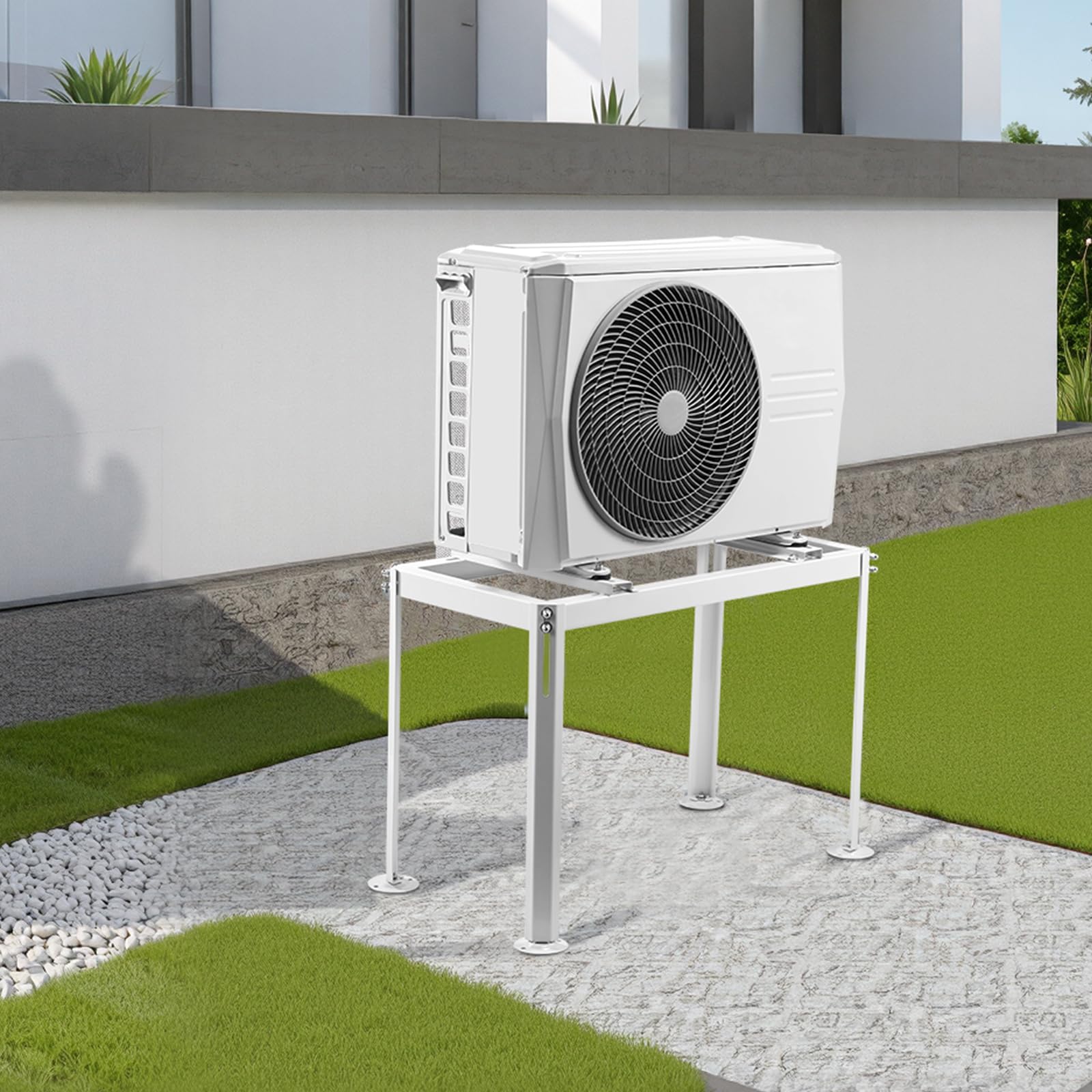 VEVOR Support au Sol pour Climatiseurs Split 9000-18000 BTU Réglable, Charge Maximale 200 kg, Conception Universelle, Réduction du Bruit et Vibration, Support de Base Robuste pour Climatiseur Split